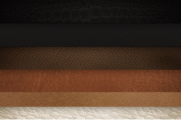 Close-up leather textures samples for furniture upholstery  and interior design horizontal realistic stripes set vector illustration